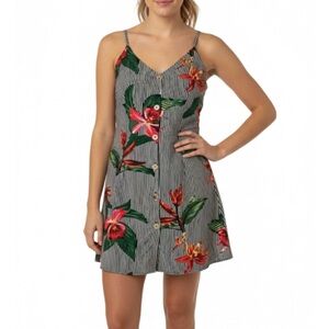 KRL Floral Striped High Low Midi Dress, Juniors XL, Multicolor